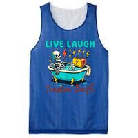 Dread Optimism Humor Live Laugh Toaster Bath Skeleton Mesh Reversible Basketball Jersey Tank