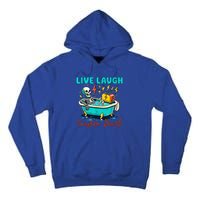 Dread Optimism Humor Live Laugh Toaster Bath Skeleton Tall Hoodie