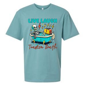 Dread Optimism Humor Live Laugh Toaster Bath Skeleton Sueded Cloud Jersey T-Shirt