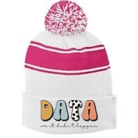 Data Or It Didn't Happen Aba Therapist Special Ed Inclusion Stripe Pom Pom Beanie