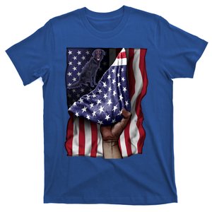 Day Of Independence Us Flag Flatgiftcoated Retriever Meaningful Gift T-Shirt