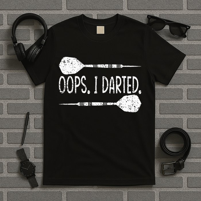 Darts Oops I Darted Dartboard Funny Dart Player T-Shirt