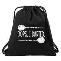 Darts Oops I Darted Dartboard Funny Dart Player Drawstring Bag