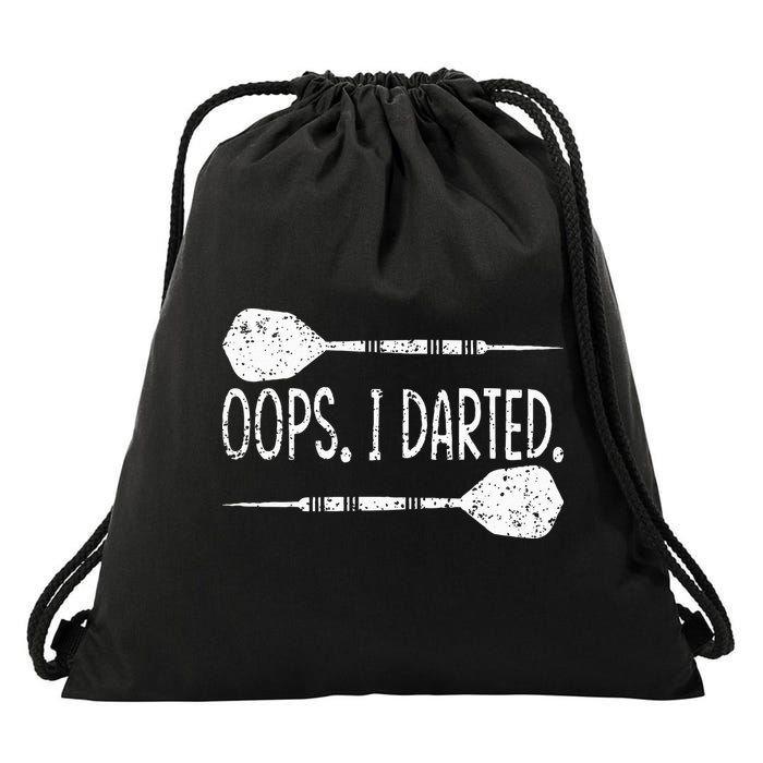 Darts Oops I Darted Dartboard Funny Dart Player Drawstring Bag