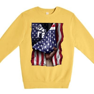 Day Of Independence Us Flag Paintball Funny Gift Premium Crewneck Sweatshirt