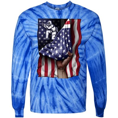 Day Of Independence Us Flag Paintball Funny Gift Tie-Dye Long Sleeve Shirt