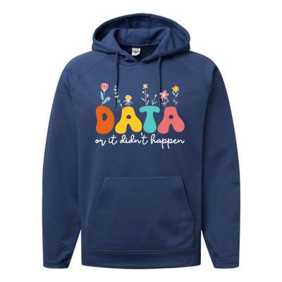 Data Or It DidnT Happen Behavior Analyst Aba Therapist Rbt Performance Fleece Hoodie