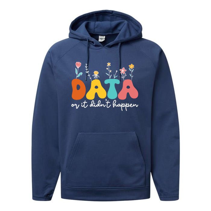 Data Or It DidnT Happen Behavior Analyst Aba Therapist Rbt Performance Fleece Hoodie