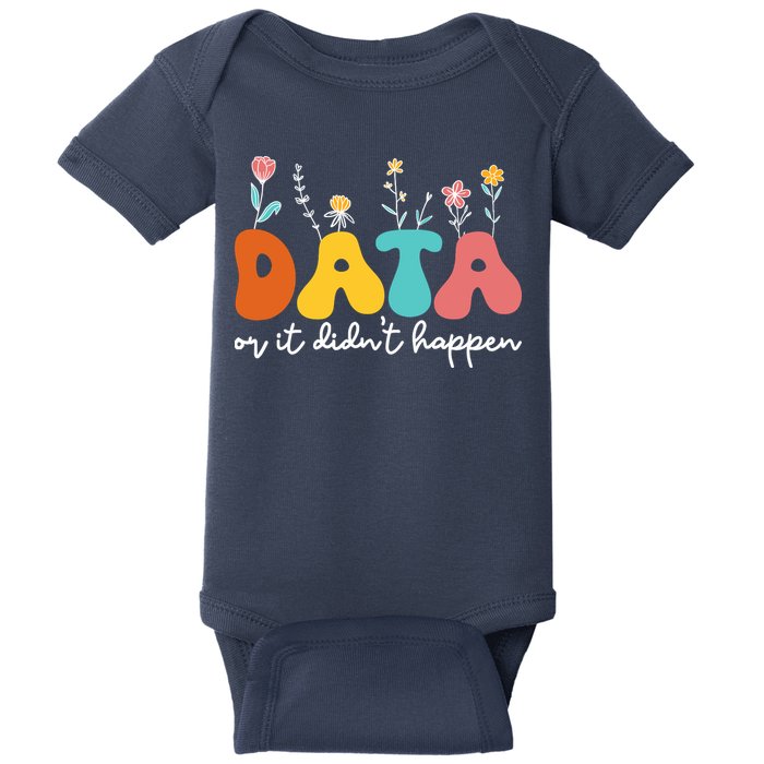 Data Or It DidnT Happen Behavior Analyst Aba Therapist Rbt Baby Bodysuit