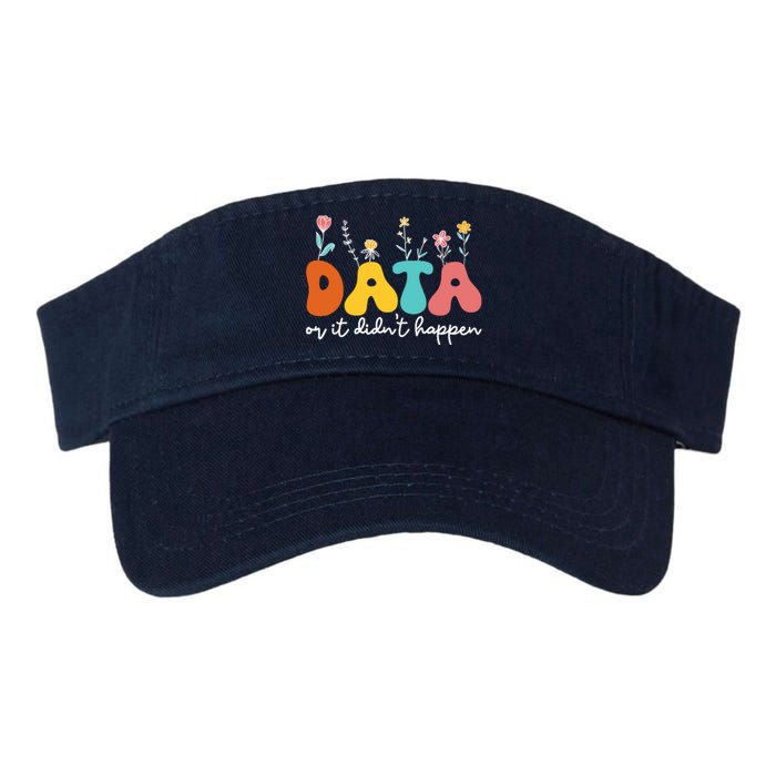 Data Or It DidnT Happen Behavior Analyst Aba Therapist Rbt Valucap Bio-Washed Visor