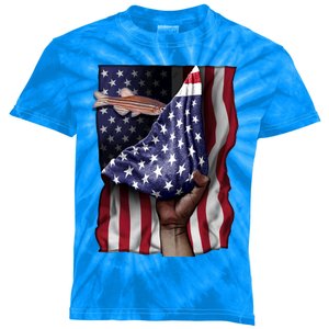 Day Of Independence Us Flag Zebrafish Cool Gift Kids Tie-Dye T-Shirt