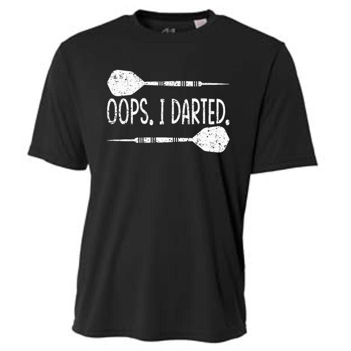 Darts Oops I Darted Dartboard Funny Dart Player Cooling Performance Crew T-Shirt