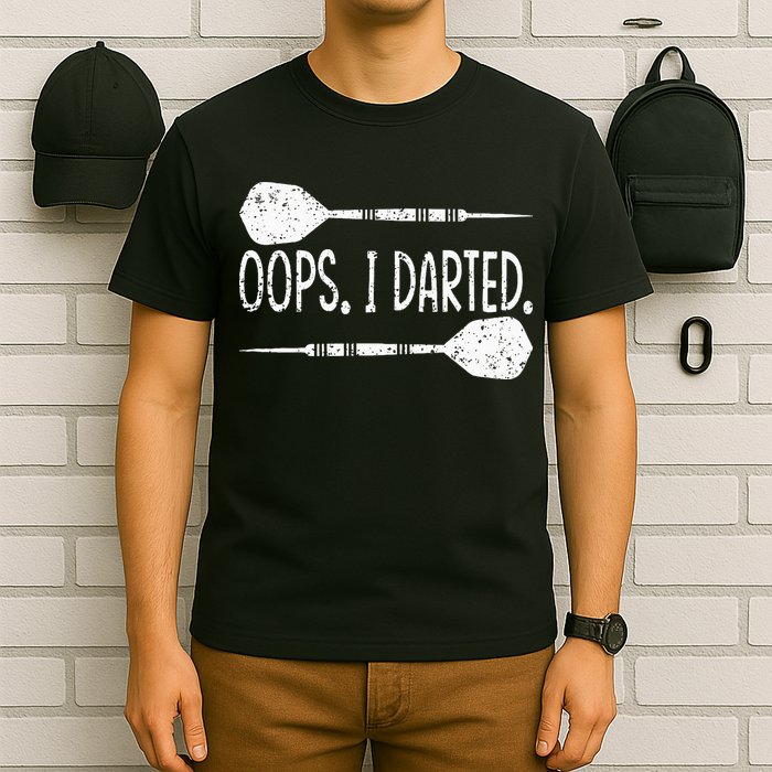 Darts Oops I Darted Dartboard Funny Dart Player T-Shirt