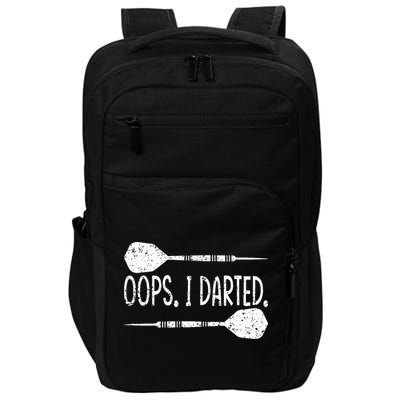 Darts Oops I Darted Dartboard Funny Dart Player Impact Tech Backpack