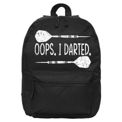 Darts Oops I Darted Dartboard Funny Dart Player 16 in Basic Backpack