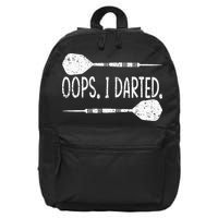 Darts Oops I Darted Dartboard Funny Dart Player 16 in Basic Backpack