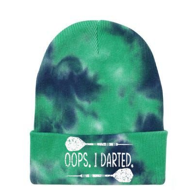 Darts Oops I Darted Dartboard Funny Dart Player Tie Dye 12in Knit Beanie