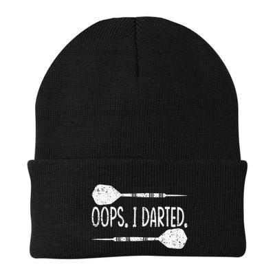Darts Oops I Darted Dartboard Funny Dart Player Knit Cap Winter Beanie