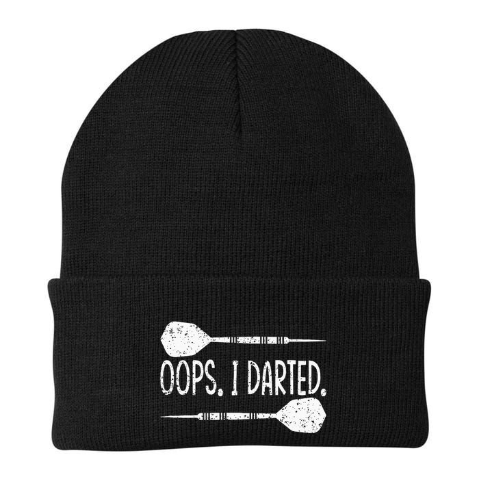 Darts Oops I Darted Dartboard Funny Dart Player Knit Cap Winter Beanie