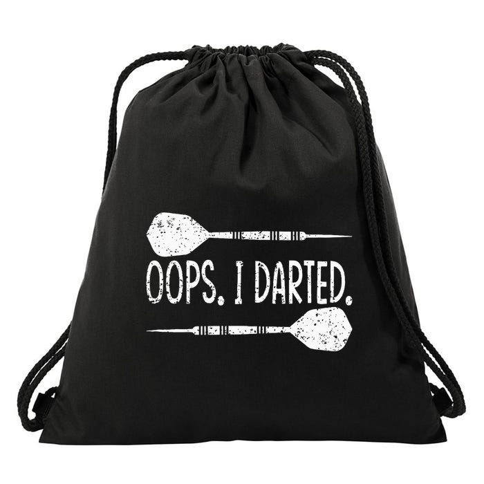 Darts Oops I Darted Dartboard Funny Dart Player Drawstring Bag