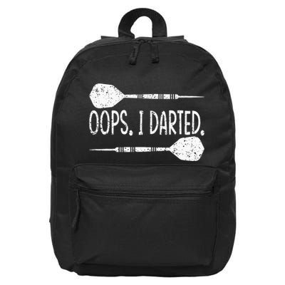 Darts Oops I Darted Dartboard Funny Dart Player 16 in Basic Backpack