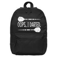 Darts Oops I Darted Dartboard Funny Dart Player 16 in Basic Backpack