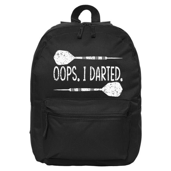 Darts Oops I Darted Dartboard Funny Dart Player 16 in Basic Backpack