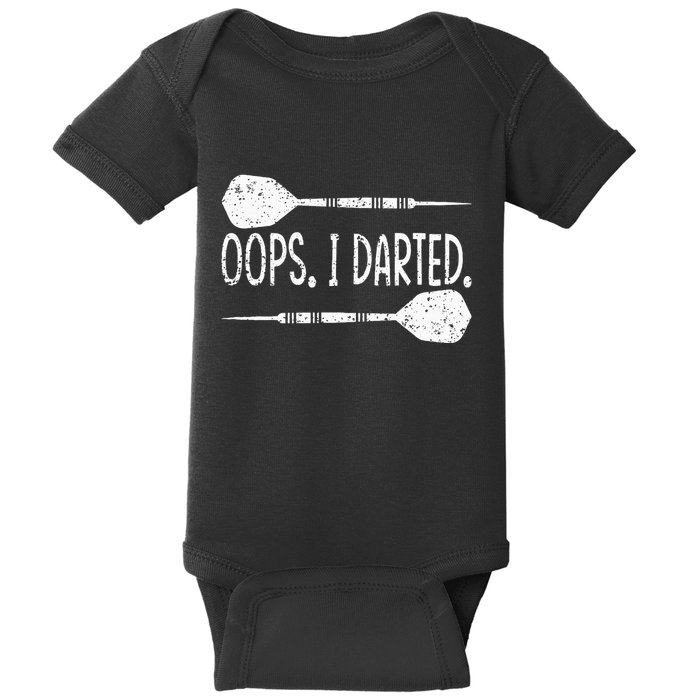 Darts Oops I Darted Dartboard Funny Dart Player Baby Bodysuit