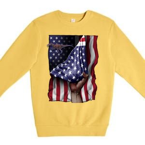 Day Of Independence Us Flag Baryonyx Meaningful Gift Premium Crewneck Sweatshirt