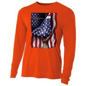 Day Of Independence Us Flag Baryonyx Meaningful Gift Cooling Performance Long Sleeve Crew