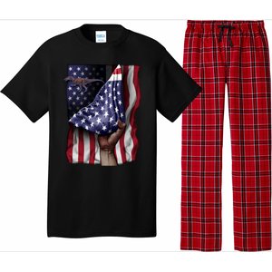 Day Of Independence Us Flag Baryonyx Meaningful Gift Pajama Set