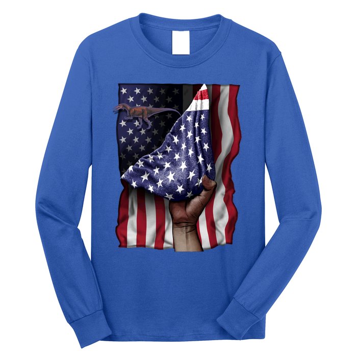 Day Of Independence Us Flag Baryonyx Meaningful Gift Long Sleeve Shirt