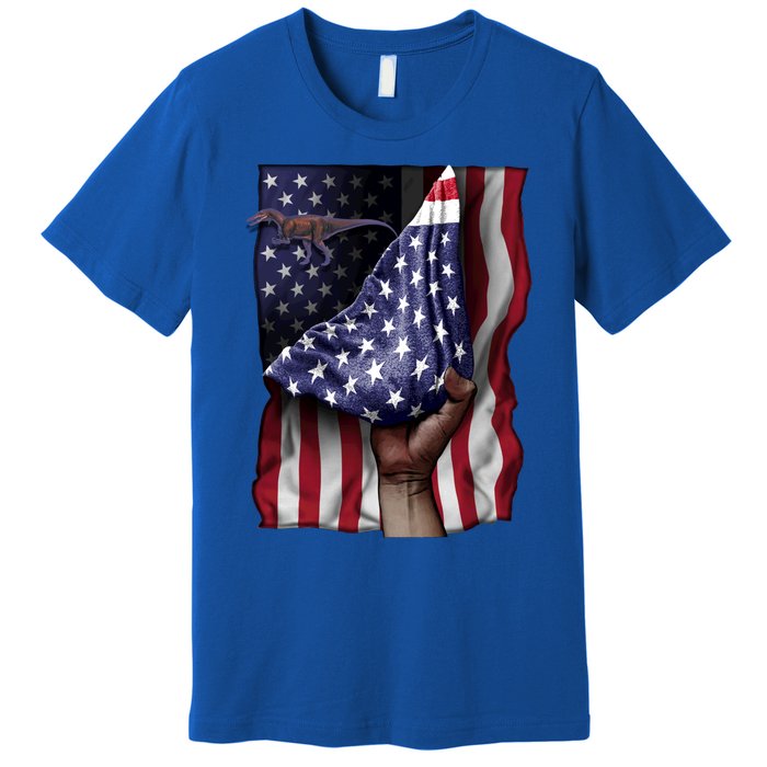 Day Of Independence Us Flag Baryonyx Meaningful Gift Premium T-Shirt