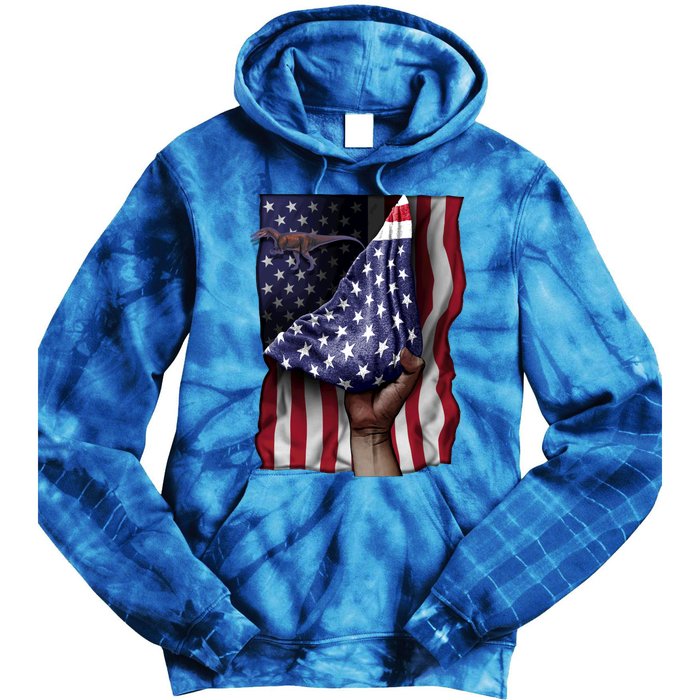 Day Of Independence Us Flag Baryonyx Meaningful Gift Tie Dye Hoodie