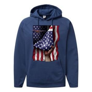 Day Of Independence Us Flag Baryonyx Meaningful Gift Performance Fleece Hoodie