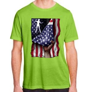 Day Of Independence Us Flag Classical Guitar Meaningful Gift Adult ChromaSoft Performance T-Shirt