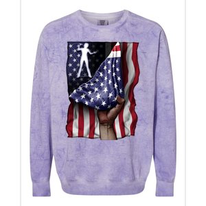 Day Of Independence Us Flag Classical Guitar Meaningful Gift Colorblast Crewneck Sweatshirt