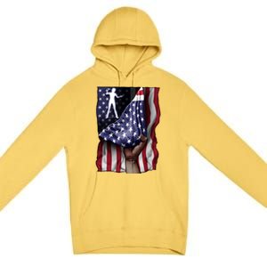 Day Of Independence Us Flag Classical Guitar Meaningful Gift Premium Pullover Hoodie