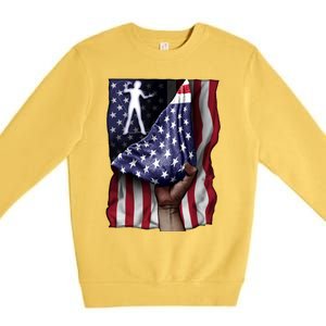 Day Of Independence Us Flag Classical Guitar Meaningful Gift Premium Crewneck Sweatshirt