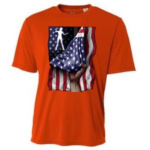 Day Of Independence Us Flag Classical Guitar Meaningful Gift Cooling Performance Crew T-Shirt