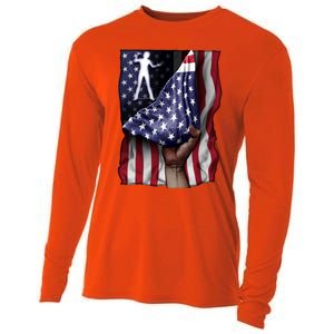 Day Of Independence Us Flag Classical Guitar Meaningful Gift Cooling Performance Long Sleeve Crew