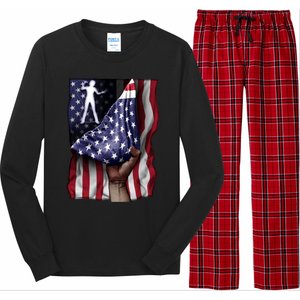 Day Of Independence Us Flag Classical Guitar Meaningful Gift Long Sleeve Pajama Set