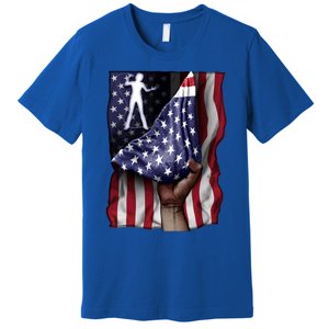 Day Of Independence Us Flag Classical Guitar Meaningful Gift Premium T-Shirt