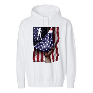 Day Of Independence Us Flag Classical Guitar Meaningful Gift Garment-Dyed Fleece Hoodie