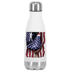 Day Of Independence Us Flag Classical Guitar Meaningful Gift Stainless Steel Insulated Water Bottle