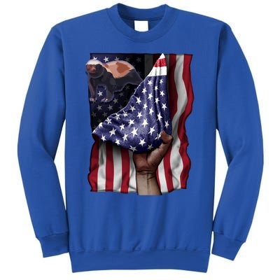 Day Of Independence Us Flag Honey Badger Gift Sweatshirt