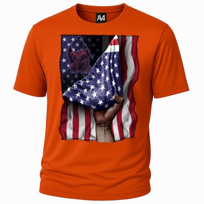 Day Of Independence Us Flag Gargoyle Gift Cooling Performance Crew T-Shirt