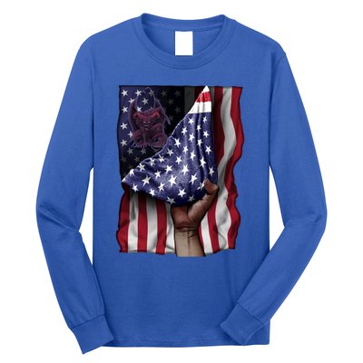 Day Of Independence Us Flag Gargoyle Gift Long Sleeve Shirt