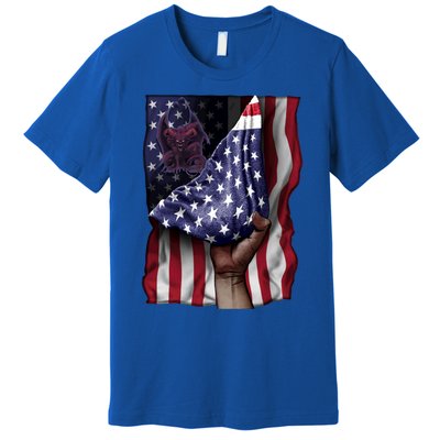 Day Of Independence Us Flag Gargoyle Gift Premium T-Shirt