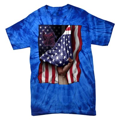 Day Of Independence Us Flag Gargoyle Gift Tie-Dye T-Shirt